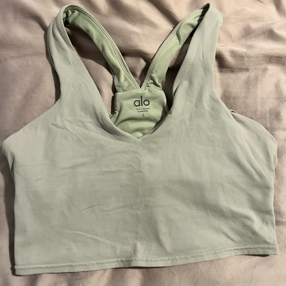 Alo Women’s Small S Mint Limestone Crop Top Sports Bra